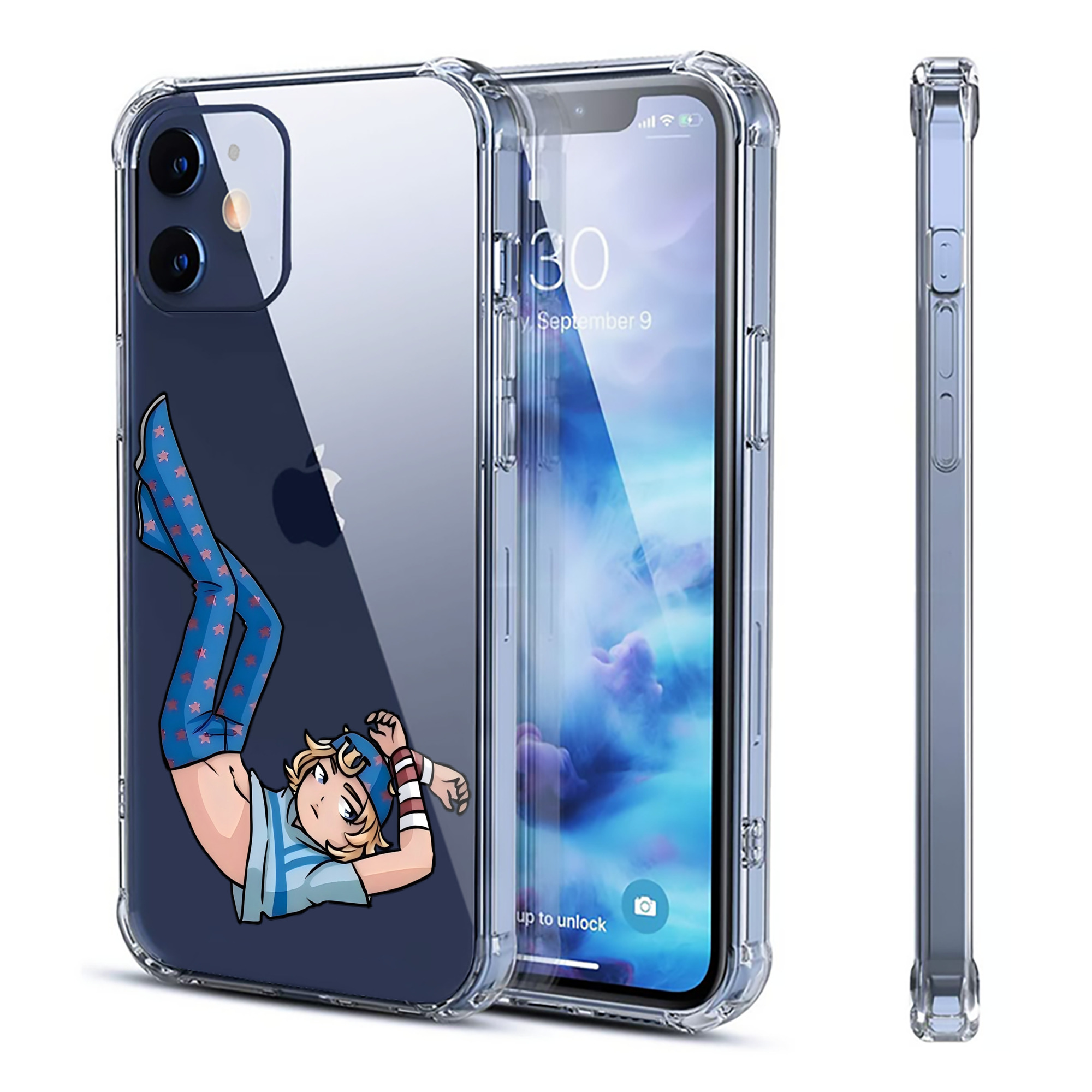 （画像用） ジョジョの奇妙な冒険 グイード?ミスタ JoJo's Bizarre Adventure Guido Mista 【iPhone 12シリーズ対応】透明スマホケース（クリアソフトケース）